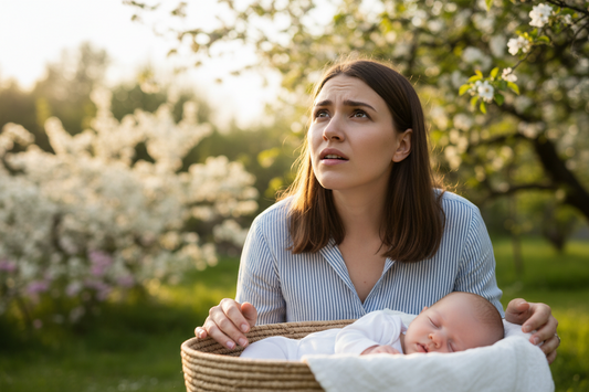 Майка която помага на детето си да заспи